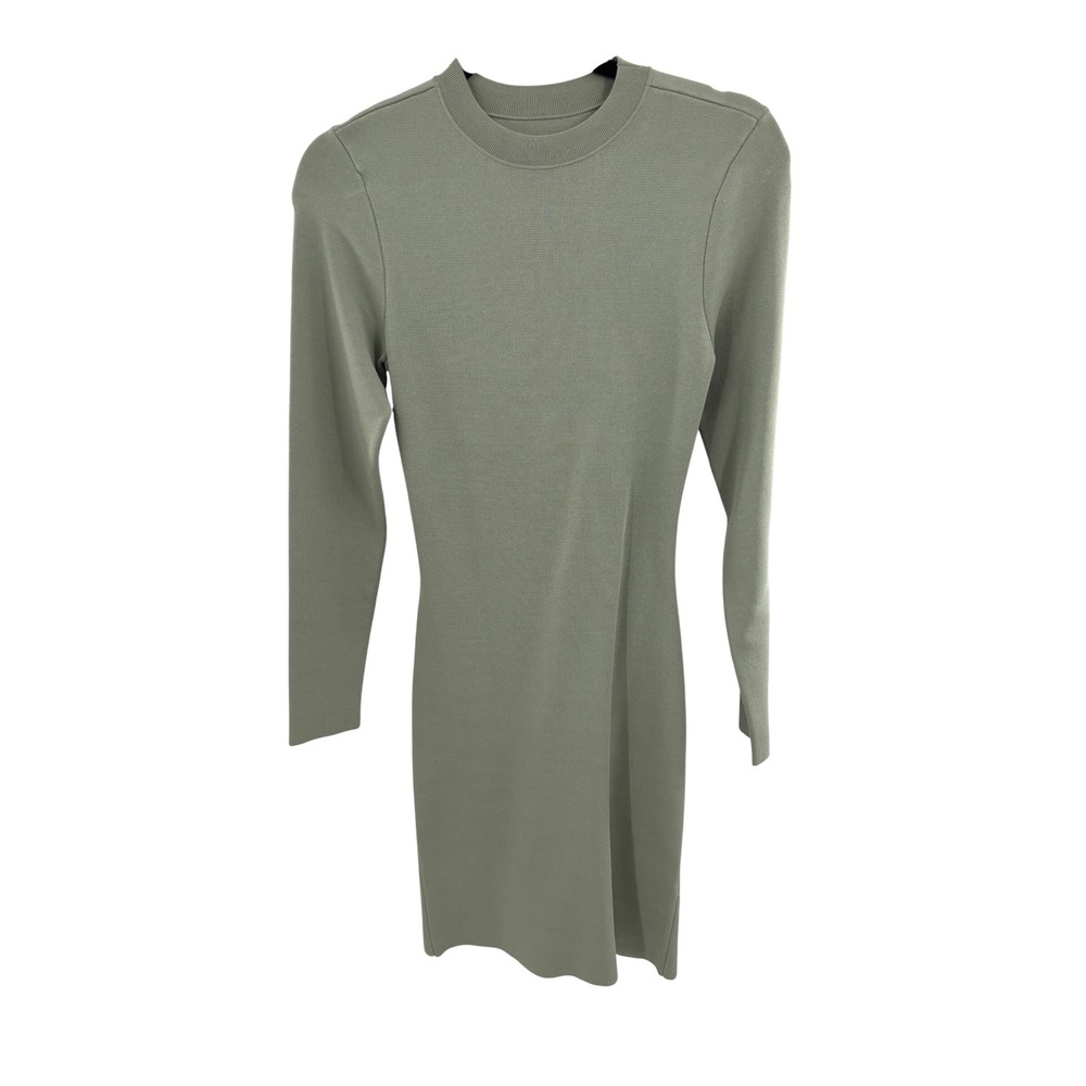 Alice Olivia Knit Midi Dress Cutout Long Sleeve Sage Green M M